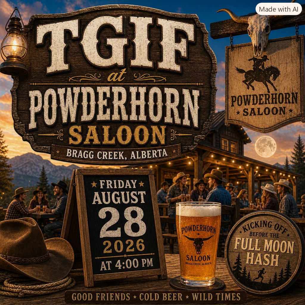 TGIF - Bragg Creek Powderhorn Saloon, prior to Full Moon Hash
